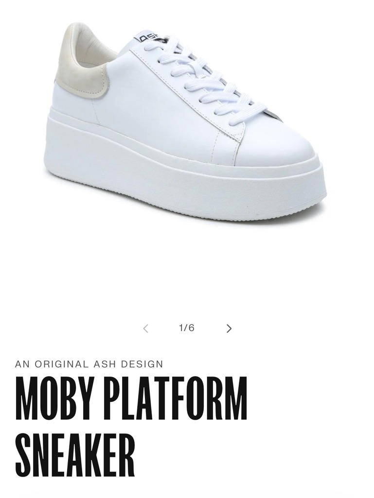 Ash Moby Platform Sneaker White With Cream Heel Accent